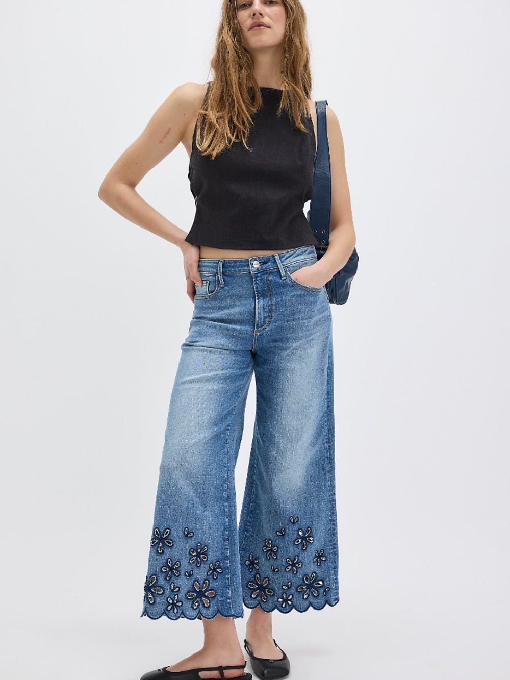 Driftwood Martha Crop Jeans Scalloped Hem Size 30 NWT